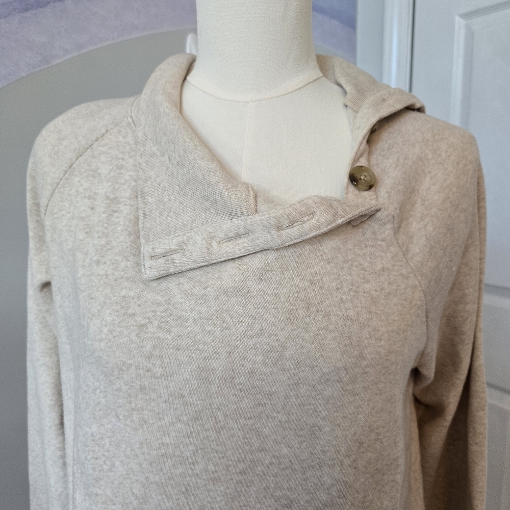 J. Crew | Small | Beige Button Neck Collar Pullover Sweater - Picture 2 of 11